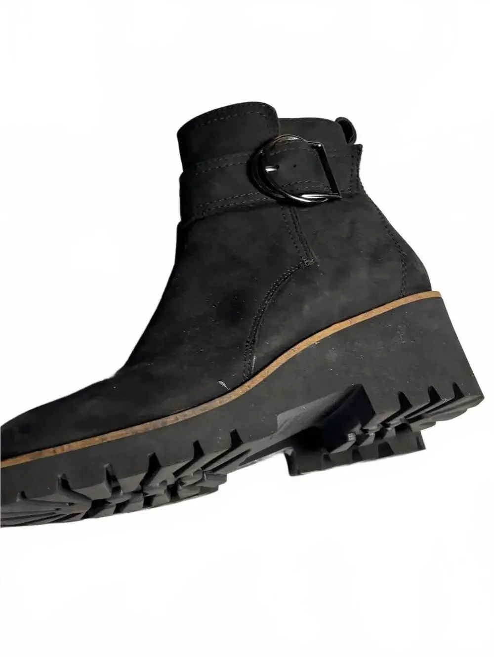 Blondo Waterproof Black Ankle Boots with Buckle Detail, Size